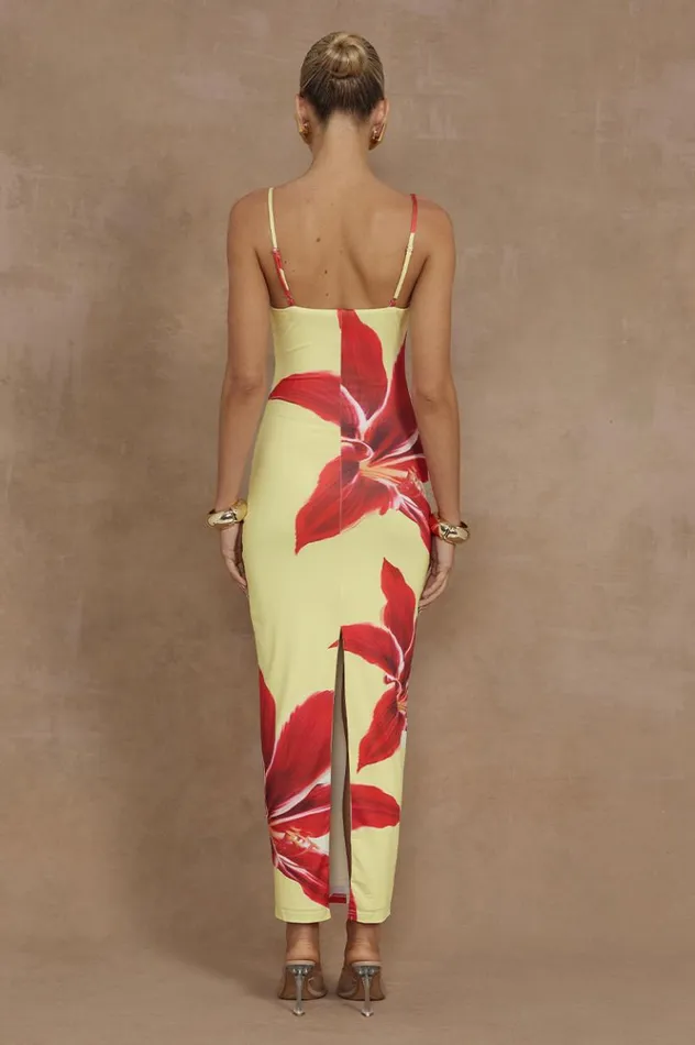 Women Midi Dresses Runaway The Label DEIA MIDI DRESS Yellow Lily