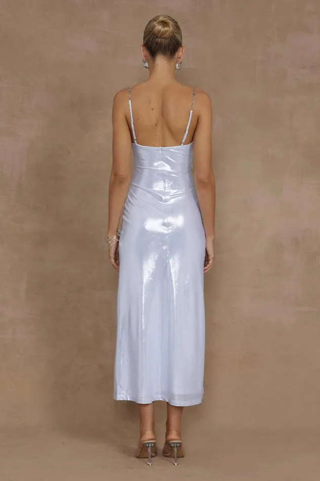 Women Midi Dresses Runaway The Label DENALI MIDI DRESS Silver