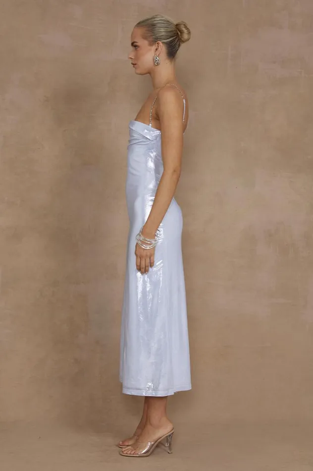 Women Midi Dresses Runaway The Label DENALI MIDI DRESS Silver