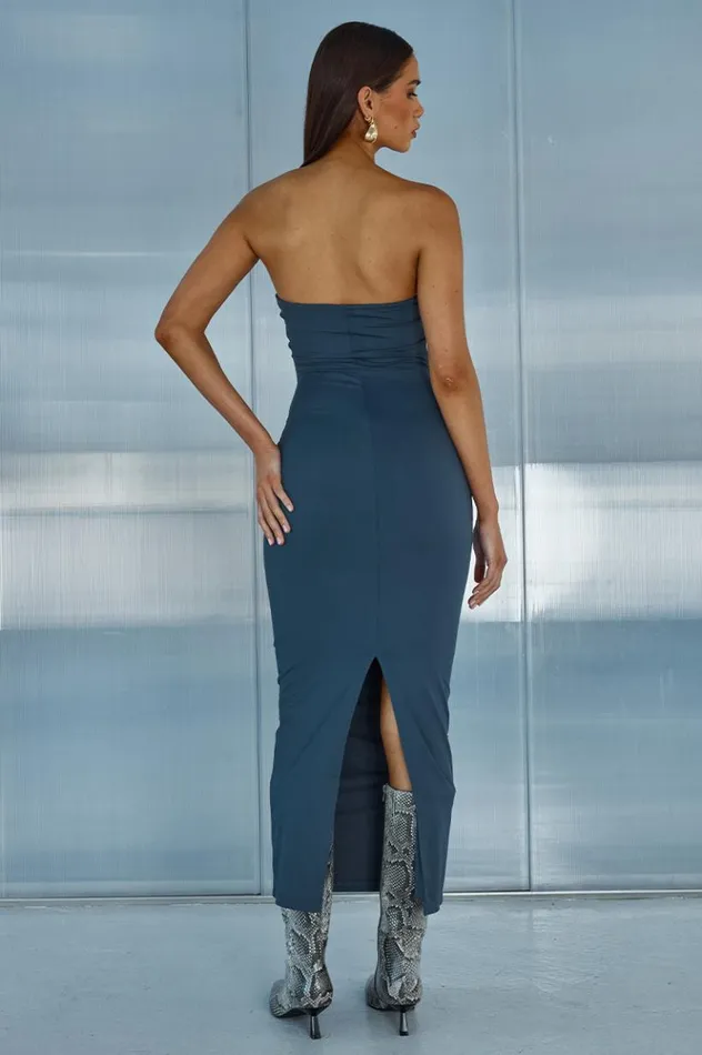 Women Midi Dresses Runaway The Label EDDIE MIDI DRESS Steel