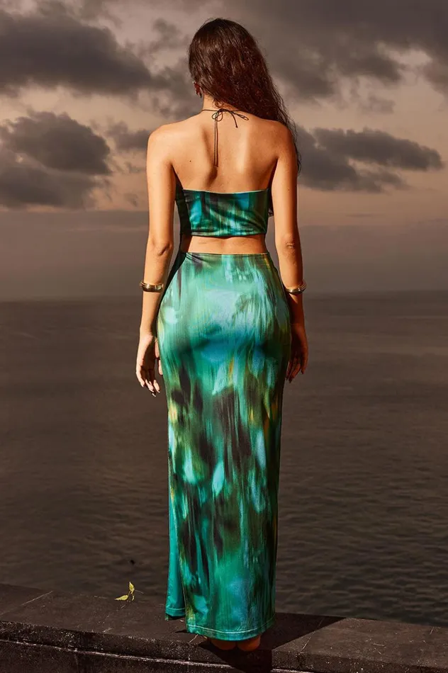 Women Midi Dresses Runaway The Label KENSIE LONG MIDI DRESS Cabana Green