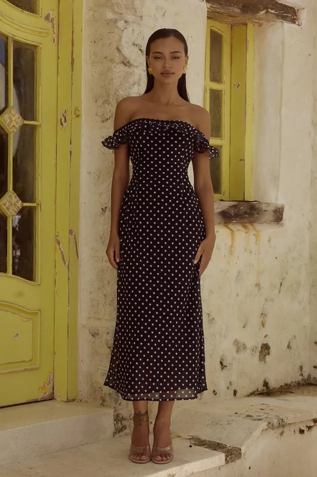 Women Midi Dresses Runaway The Label LAYANA MIDI DRESS Blackwhite