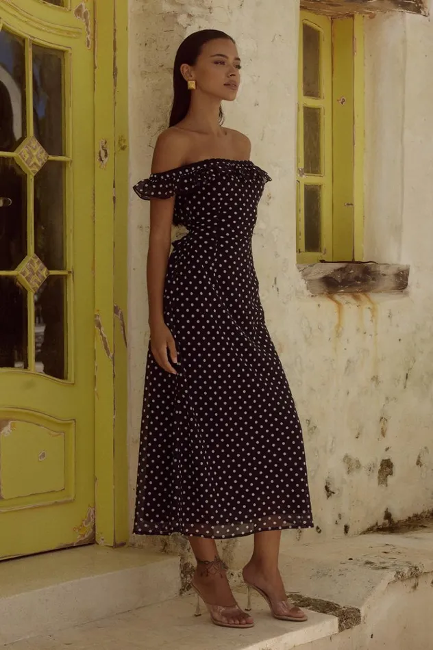 Women Midi Dresses Runaway The Label LAYANA MIDI DRESS Blackwhite