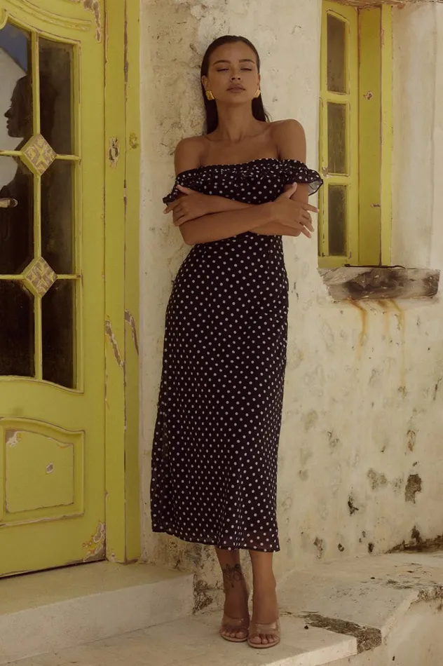 Women Midi Dresses Runaway The Label LAYANA MIDI DRESS Blackwhite
