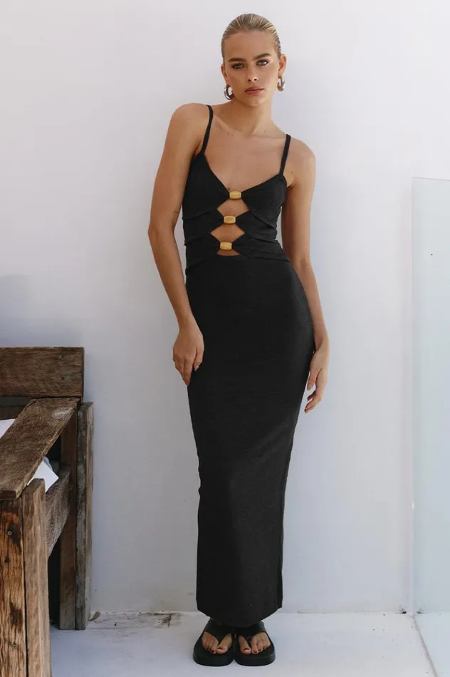 Women Midi Dresses Runaway The Label NORMANI MIDI DRESS Black