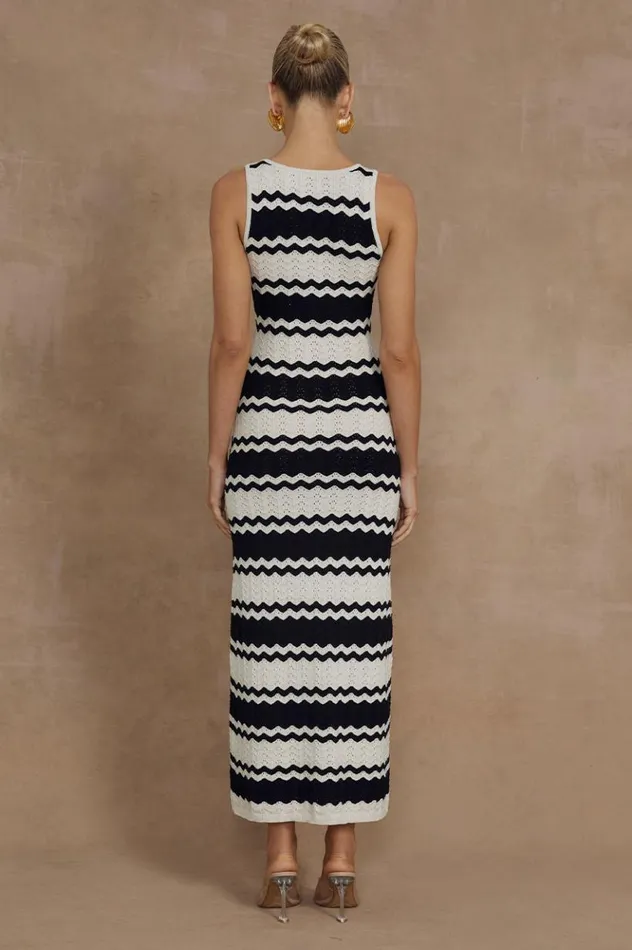 Women Midi Dresses Runaway The Label PANAMA MIDI DRESS Blacksand