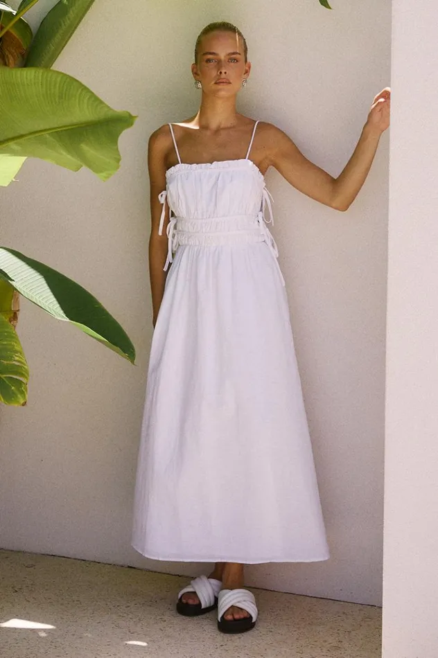 Women Midi Dresses Runaway The Label RAFINA MIDI DRESS White