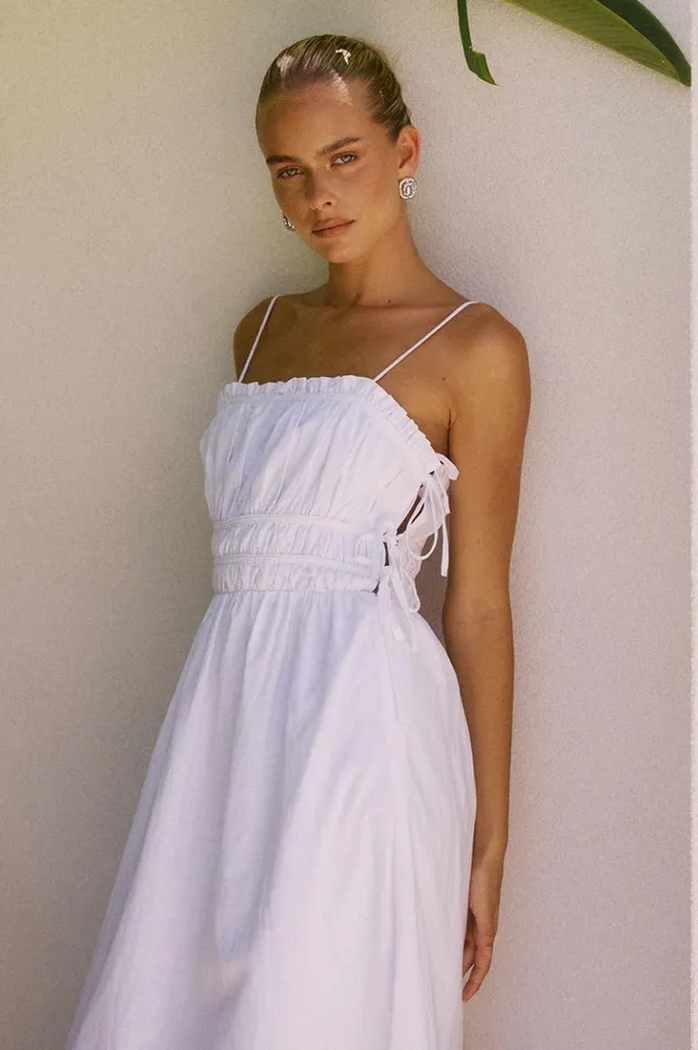 Women Midi Dresses Runaway The Label RAFINA MIDI DRESS White