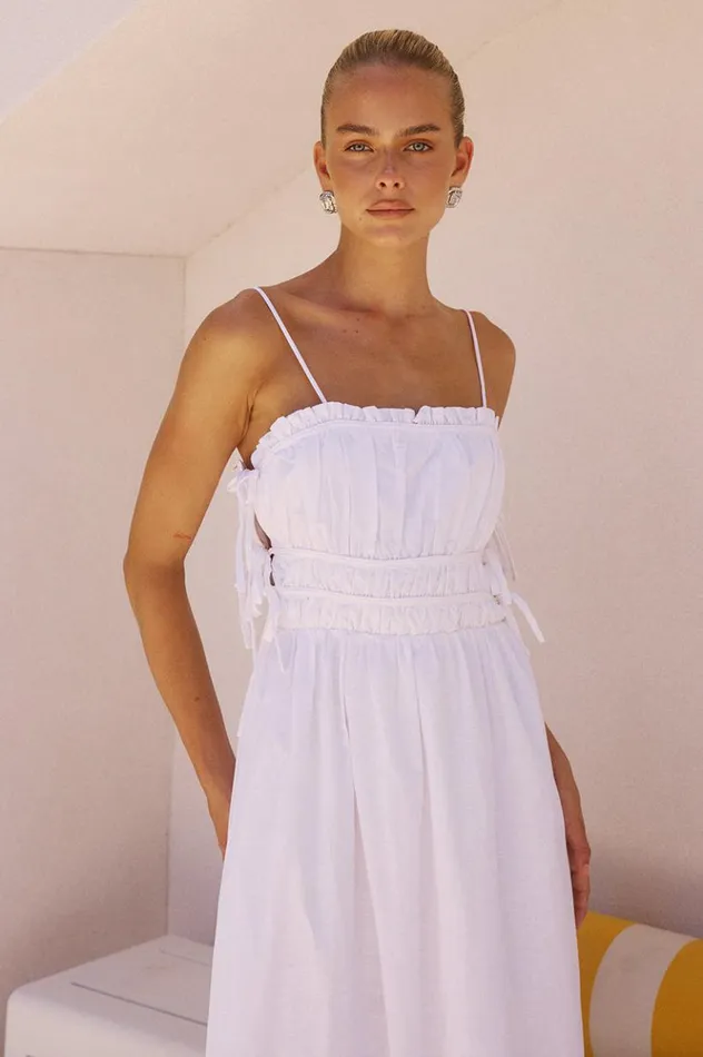 Women Midi Dresses Runaway The Label RAFINA MIDI DRESS White