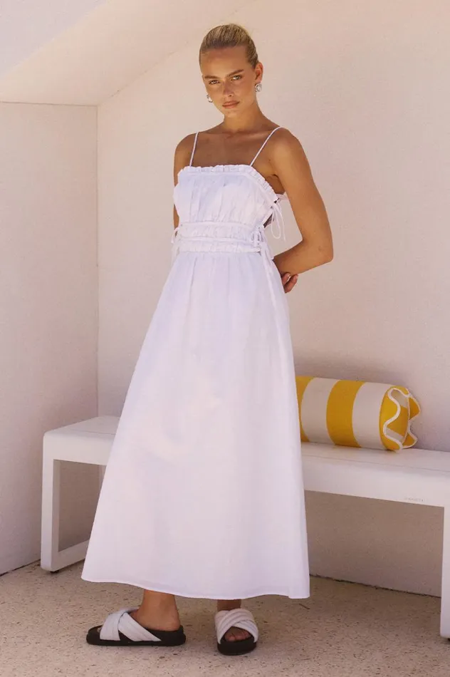Women Midi Dresses Runaway The Label RAFINA MIDI DRESS White