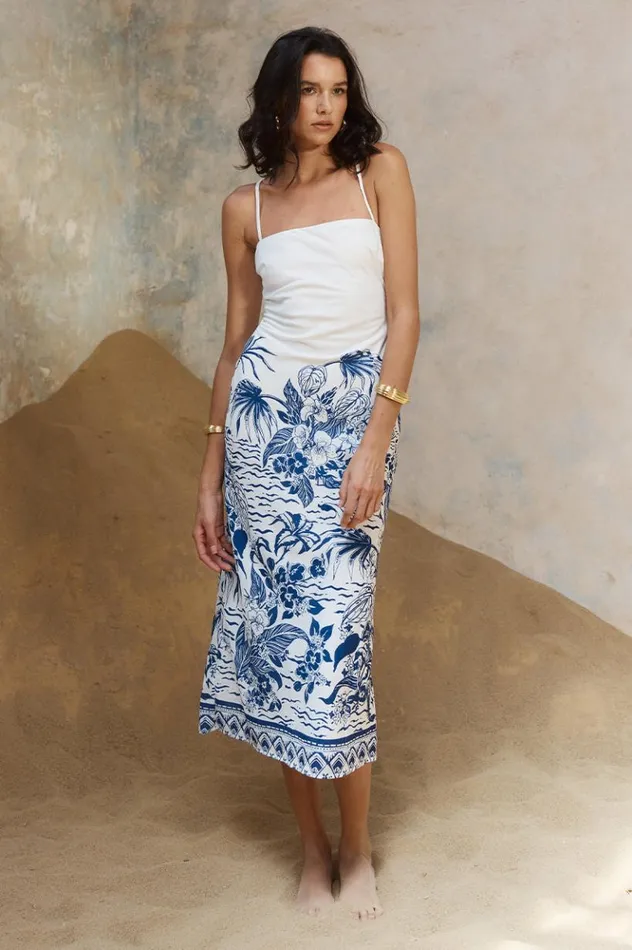 Women Midi Dresses Runaway The Label VALENCIA MIDI DRESS Bluewhite