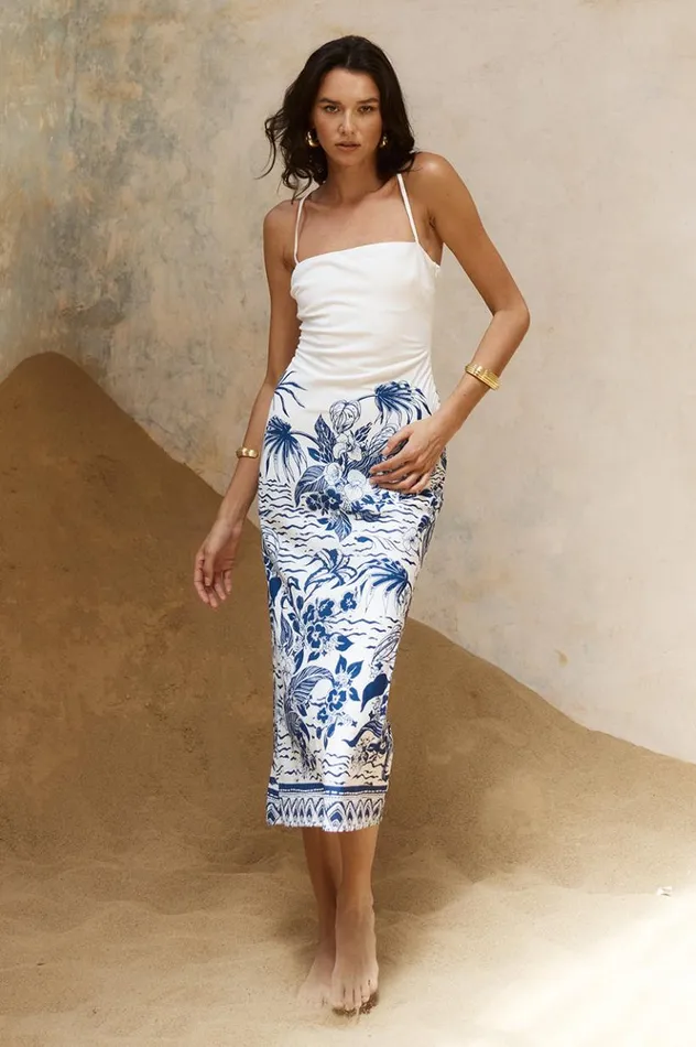 Women Midi Dresses Runaway The Label VALENCIA MIDI DRESS Bluewhite