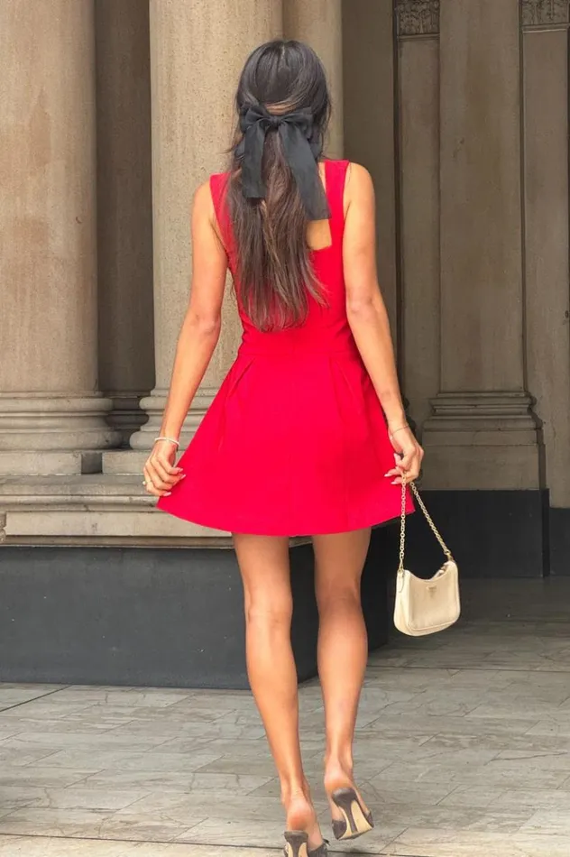 Women Mini Dresses Runaway The Label BETHANI MINI DRESS Cherry