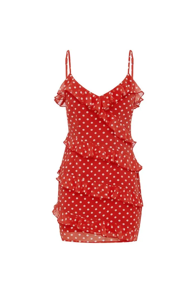 Women Mini Dresses Runaway The Label DEJALINA MINI DRESS Red Dot