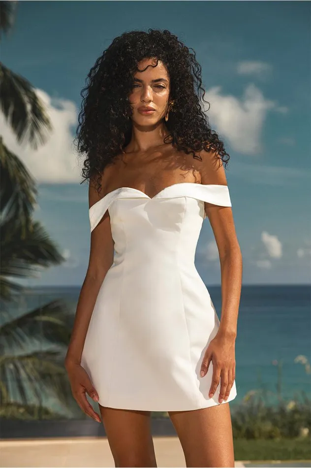 Women Mini Dresses Runaway The Label EBONY MINI DRESS White