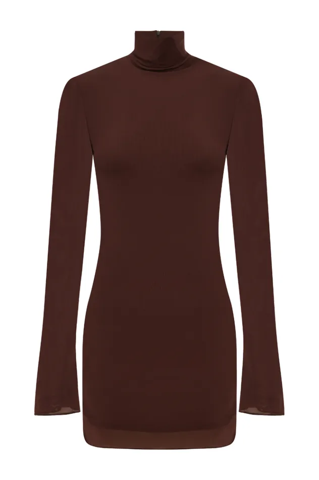 Women Mini Dresses Runaway The Label JORDI MINI DRESS Chocolate