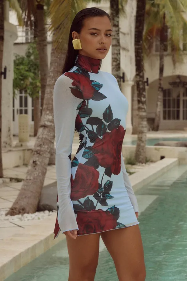Women Mini Dresses Runaway The Label JORDI MINI DRESS Red Rose
