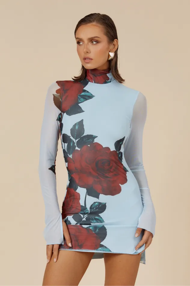 Women Mini Dresses Runaway The Label JORDI MINI DRESS Red Rose