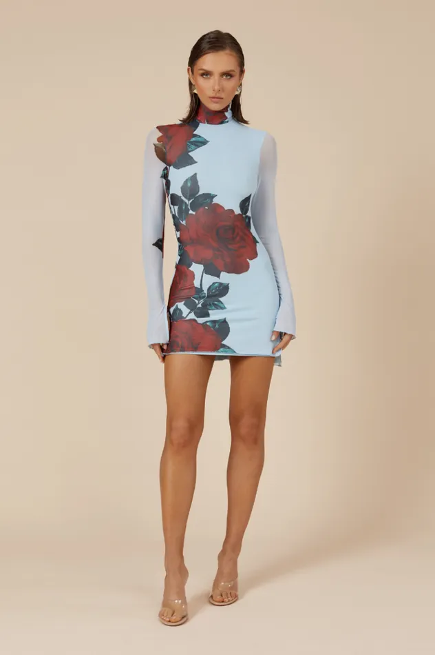 Women Mini Dresses Runaway The Label JORDI MINI DRESS Red Rose