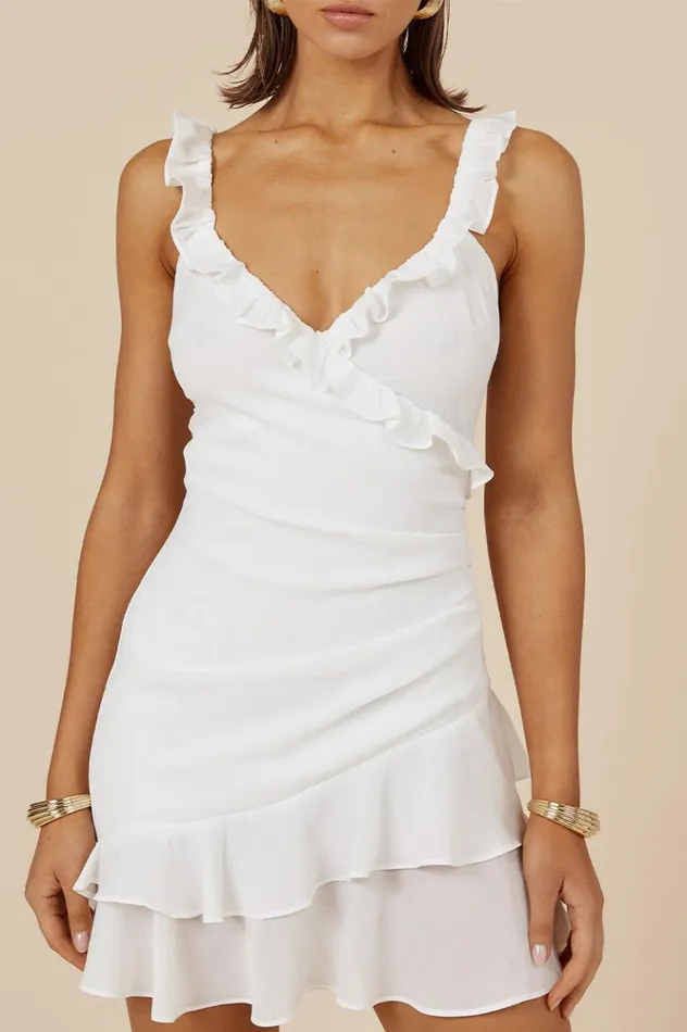 Women Mini Dresses Runaway The Label MINCIA MINI DRESS White