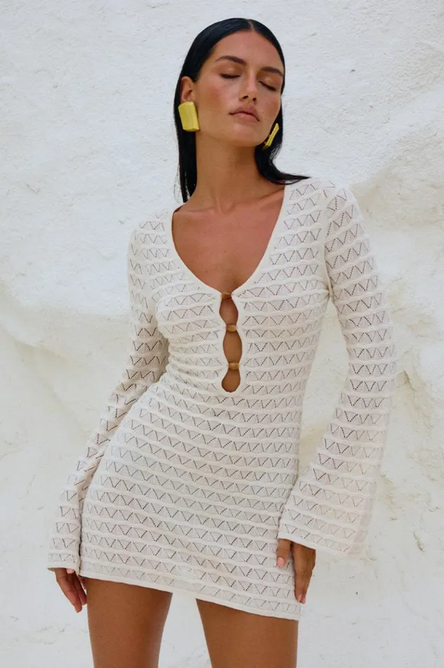 Women Mini Dresses Runaway The Label NYA MINI DRESS Ivory