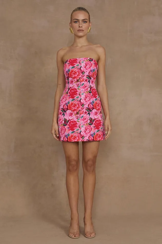 Women Mini Dresses Runaway The Label PRIMROSE MINI DRESS Begonia Print