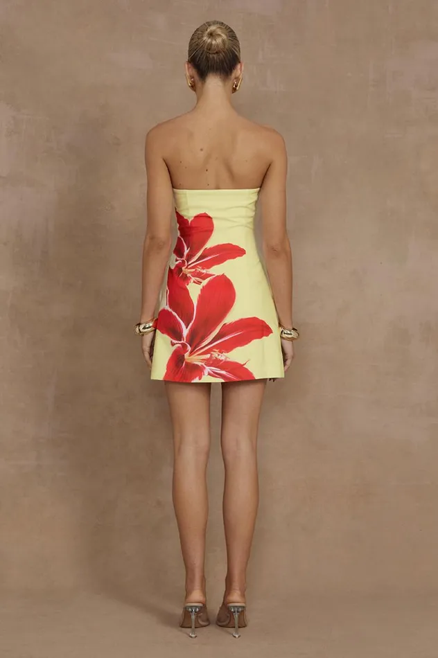Women Mini Dresses Runaway The Label PRIMROSE MINI DRESS Yellow Lily