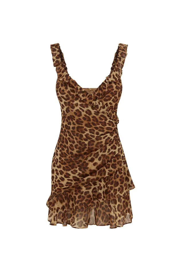 Women Mini Dresses Runaway The Label ROMELLY MINI DRESS Leopard Print