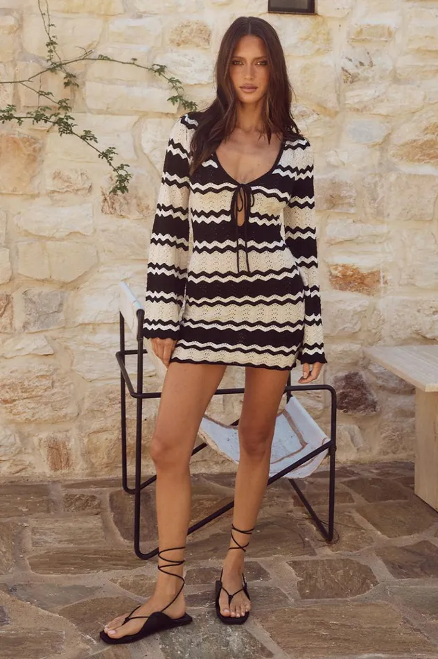 Women Mini Dresses Runaway The Label SOFIA MINI DRESS Blackcream