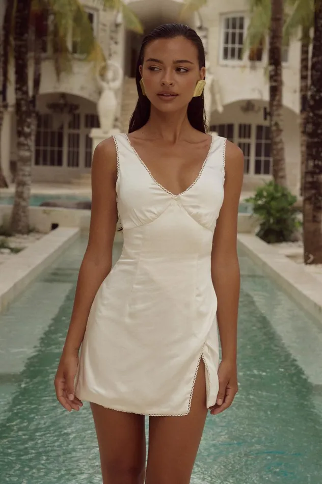 Women Mini Dresses Runaway The Label TERESA MINI DRESS Ivory