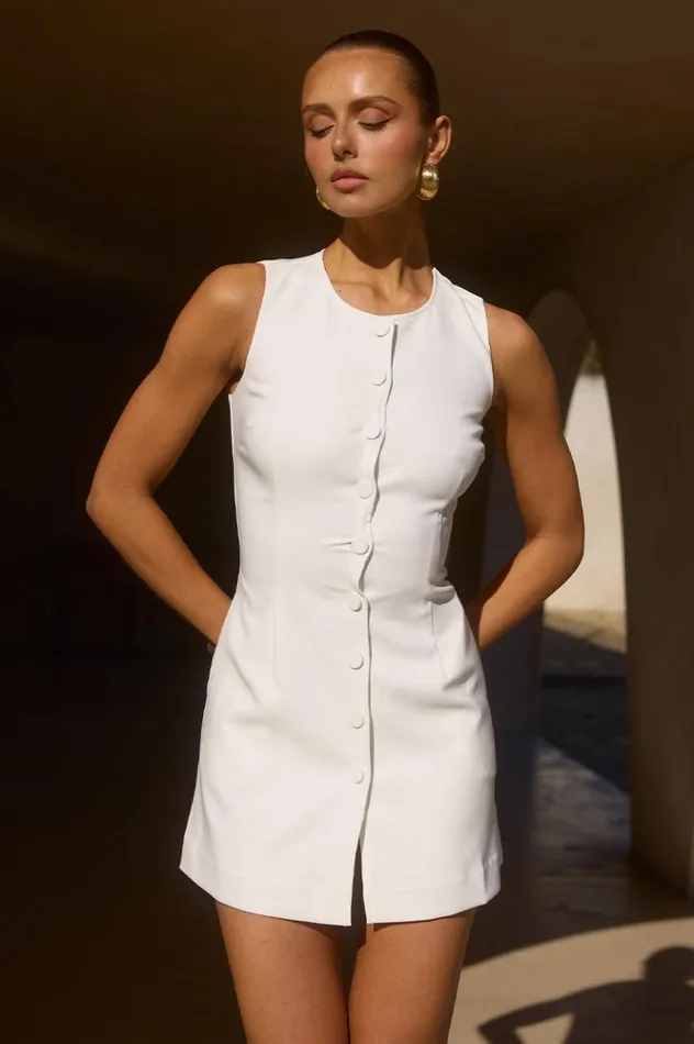 Women Mini Dresses Runaway The Label TYLA MINI DRESS White