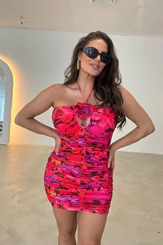 Women Mini Dresses Runaway The Label VALENTINO MINI DRESS Pink Floral Women Mini Dresses Runaway The Label VALENTINO MINI DRESS Pink Floral