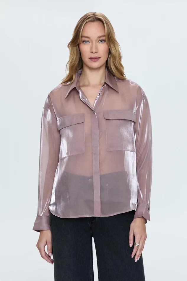 Women Miranda Sheer Shirt 8211 Pink Plum Pistola Denim Tops