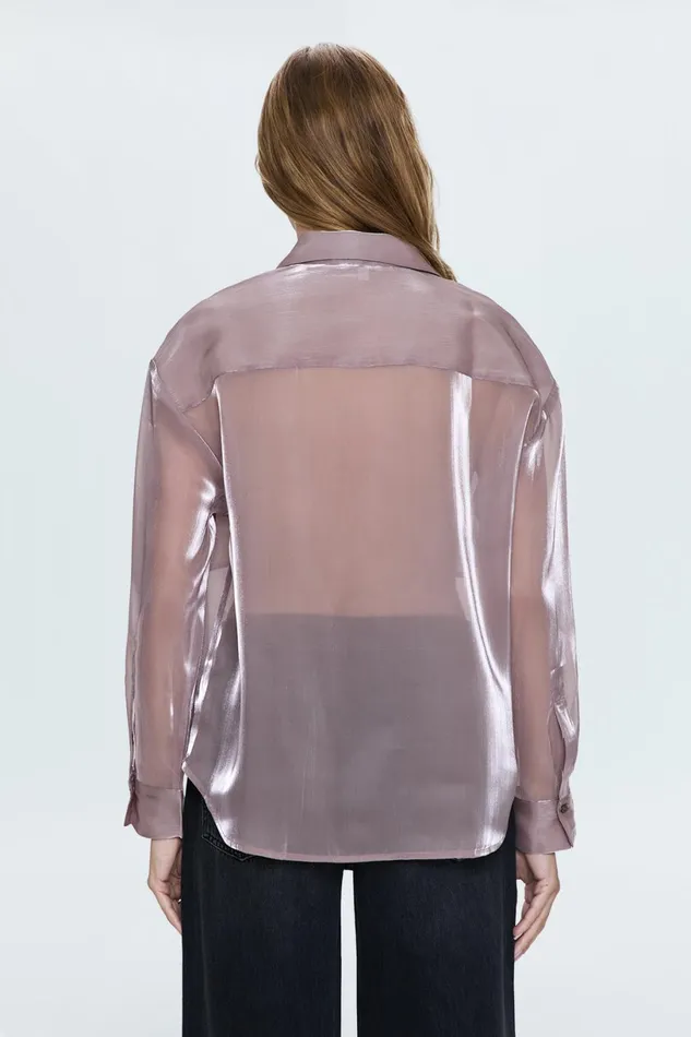 Women Miranda Sheer Shirt 8211 Pink Plum Pistola Denim Tops