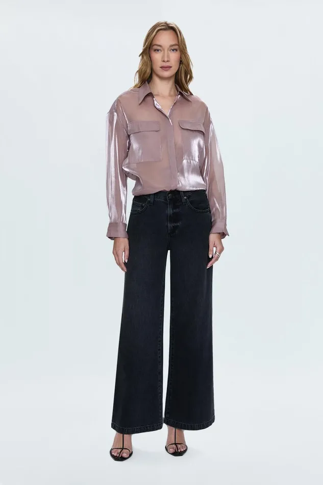 Women Miranda Sheer Shirt 8211 Pink Plum Pistola Denim Tops