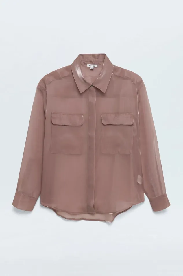 Women Miranda Sheer Shirt 8211 Pink Plum Pistola Denim Tops