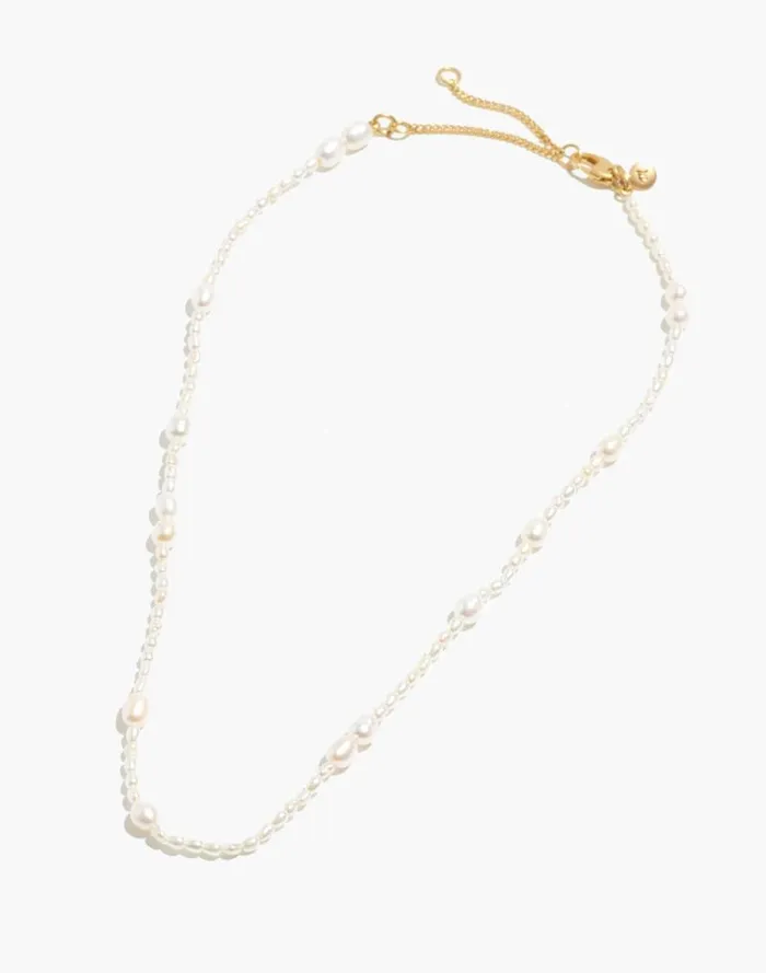 Women Mixed Pearl Beaded Choker Necklace Freshwater Pearl Madewell Jewelry