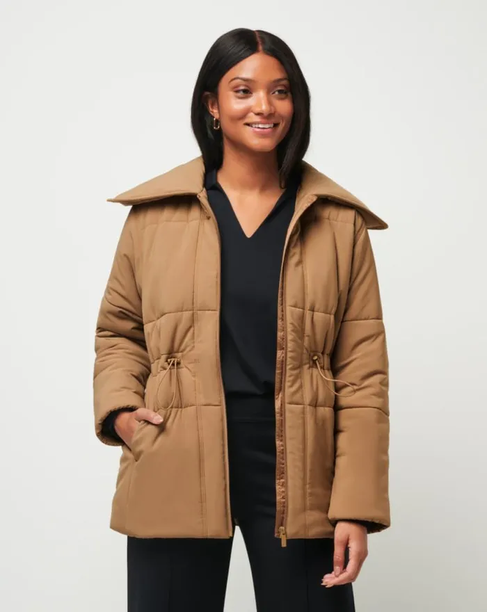 Women MONT BLANC LONG PUFFER Tigers Eye TravisMathew Jackets