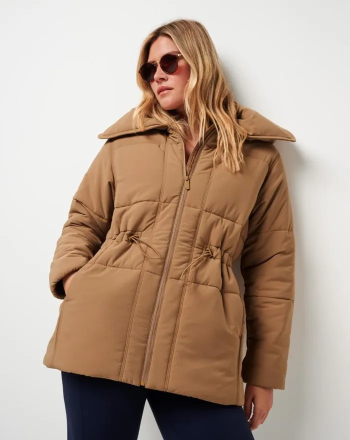 Women MONT BLANC LONG PUFFER Tigers Eye TravisMathew Jackets