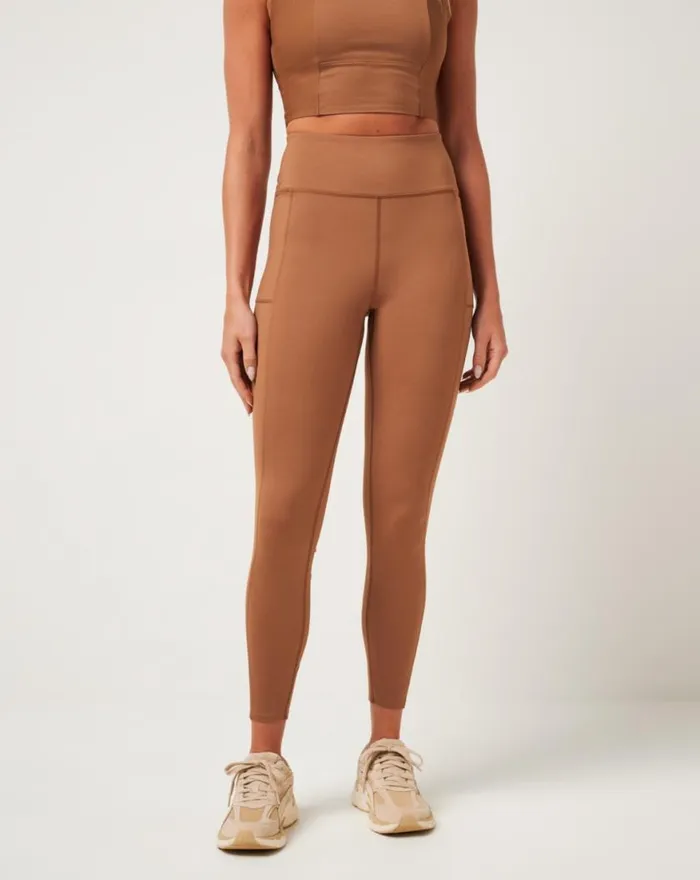 Women MOVEKNIT BONDED LEGGING Heather Chestnut TravisMathew Pants