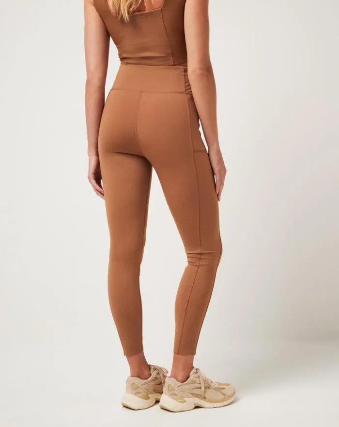 Women MOVEKNIT BONDED LEGGING Heather Chestnut TravisMathew Pants
