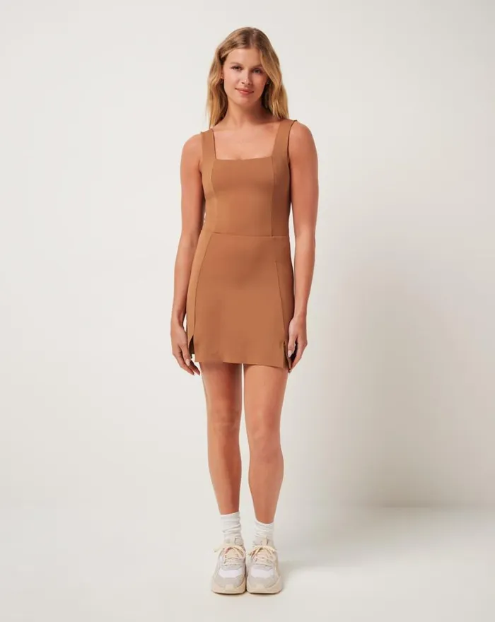 Women MOVEKNIT SLEEVELESS DRESS Heather Chestnut TravisMathew Dresses