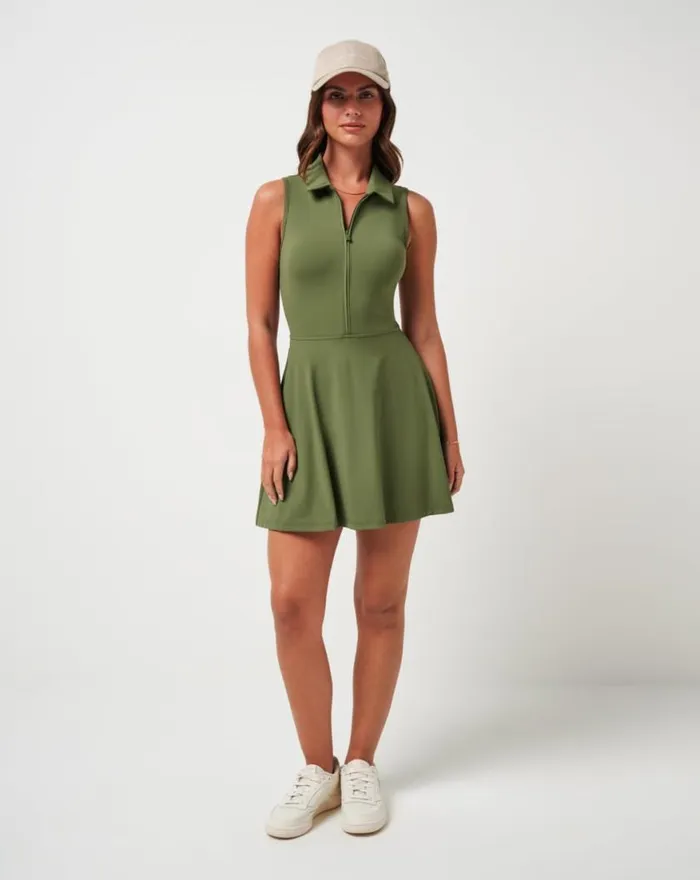 Women MOVEKNIT SLEEVELESS POLO DRESS 20 Clover TravisMathew Dresses