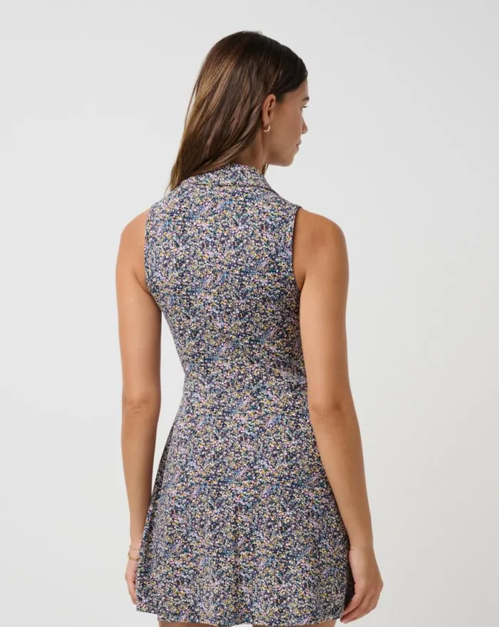 Women MOVEKNIT SLEEVELESS POLO DRESS 20 Cream Multi TravisMathew Dresses