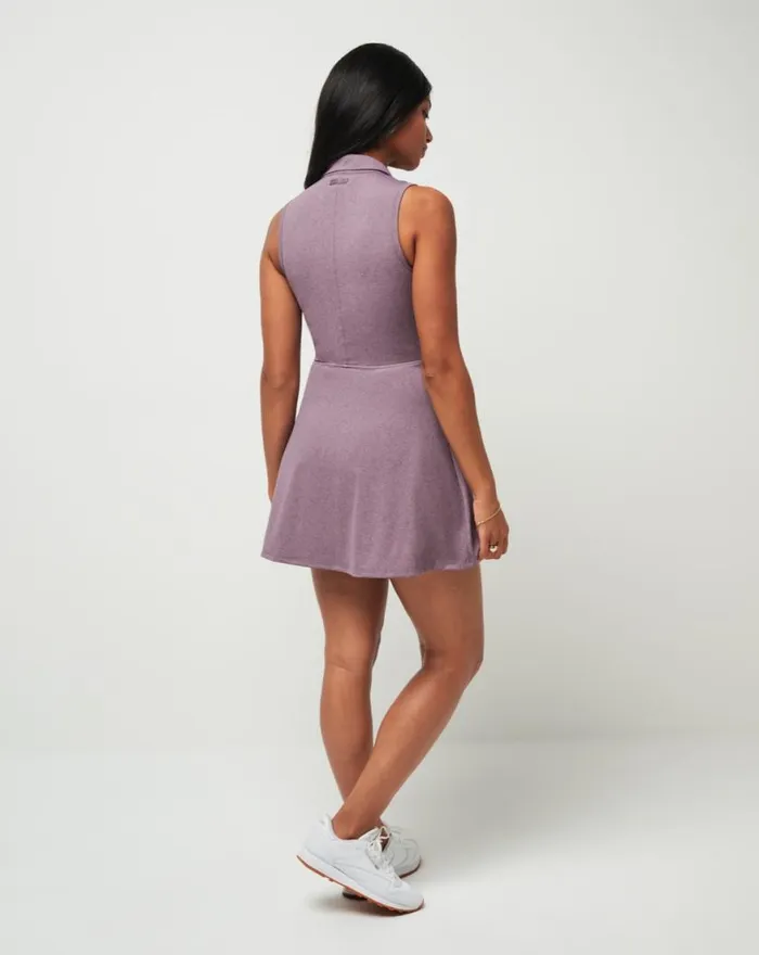Women MOVEKNIT SLEEVELESS POLO DRESS 20 Heather Moonscape TravisMathew Dresses