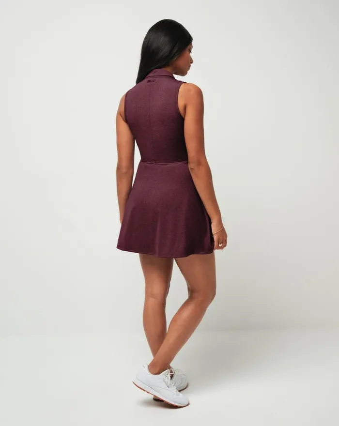 Women MOVEKNIT SLEEVELESS POLO DRESS 20 Winetasting TravisMathew Dresses