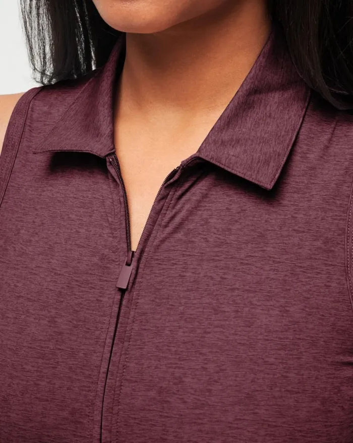 Women MOVEKNIT SLEEVELESS POLO DRESS 20 Winetasting TravisMathew Dresses