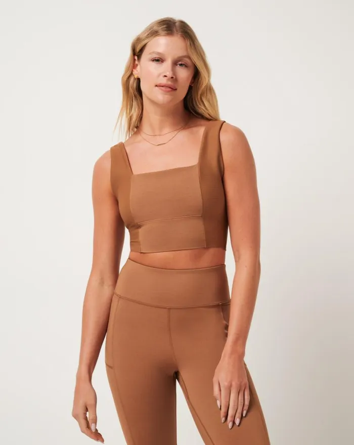 Women MOVEKNIT SPORT TOP Heather Chestnut TravisMathew Active Tops