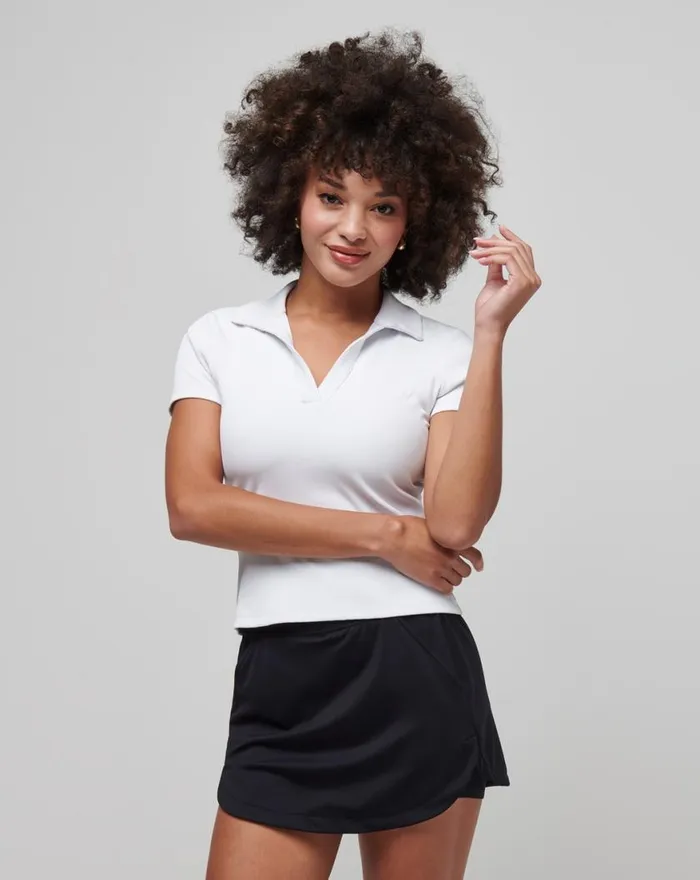 Women MOVEKNIT VNECK POLO White TravisMathew Polos