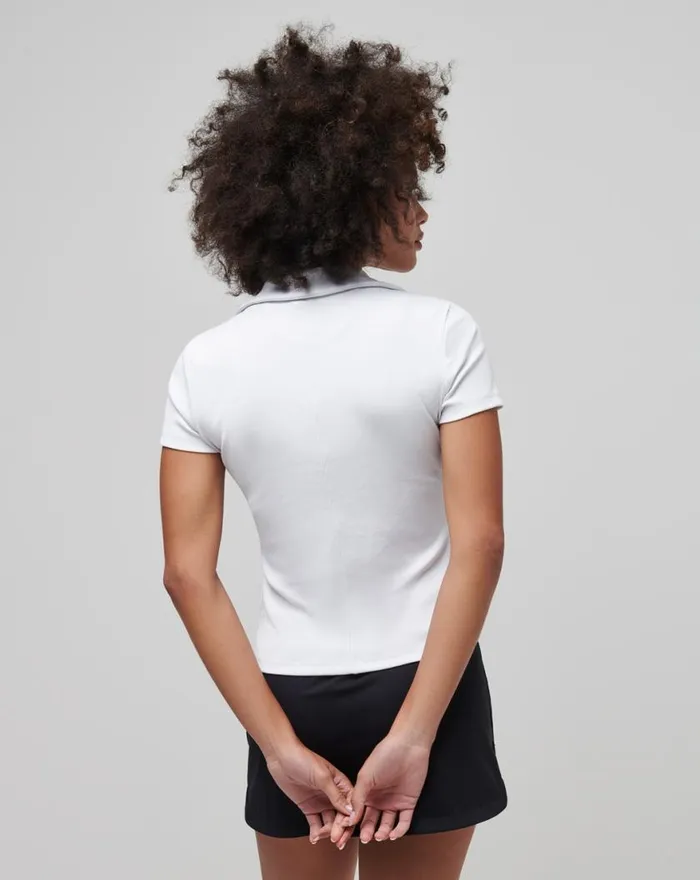 Women MOVEKNIT VNECK POLO White TravisMathew Polos